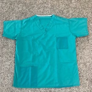 Classic Medical Professional Green Scrub Top - Unisex L - thin n lightweight